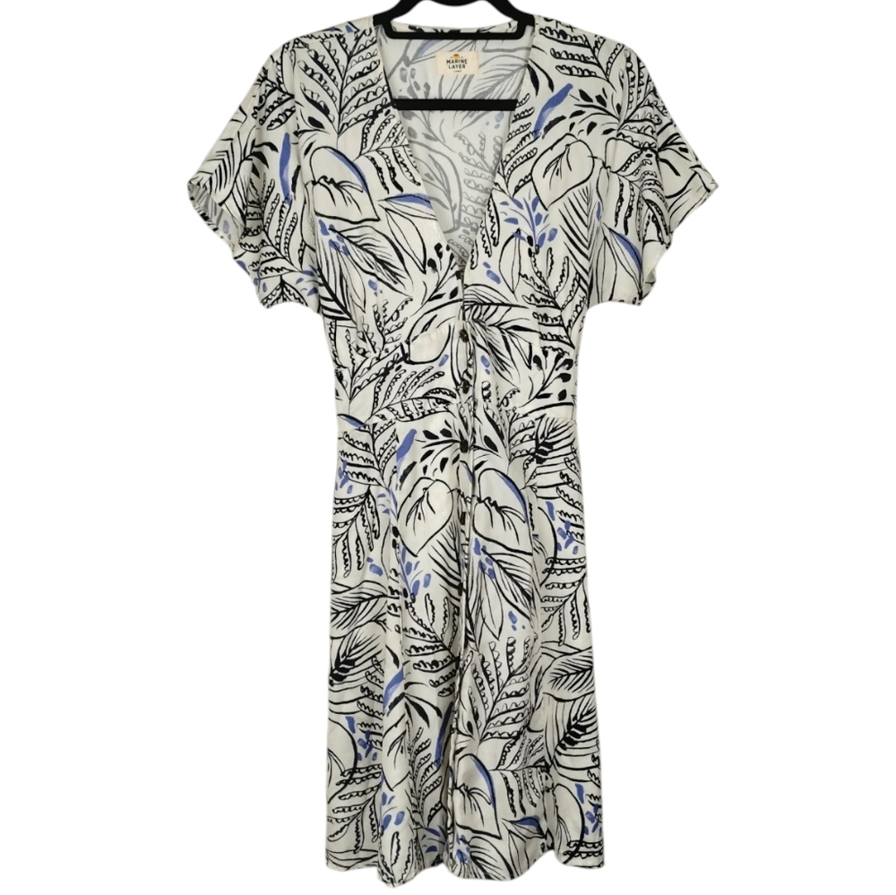 Marine Layer Camila Mini Dress White Patterned Size Large Women's Short Boho